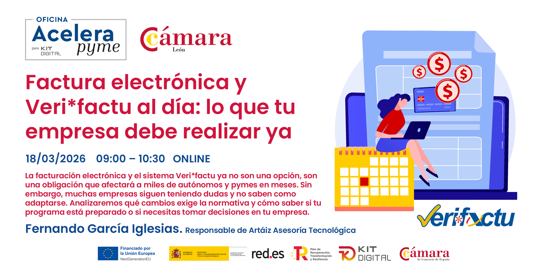 Cartel Verifactu al día Factura Electrónica